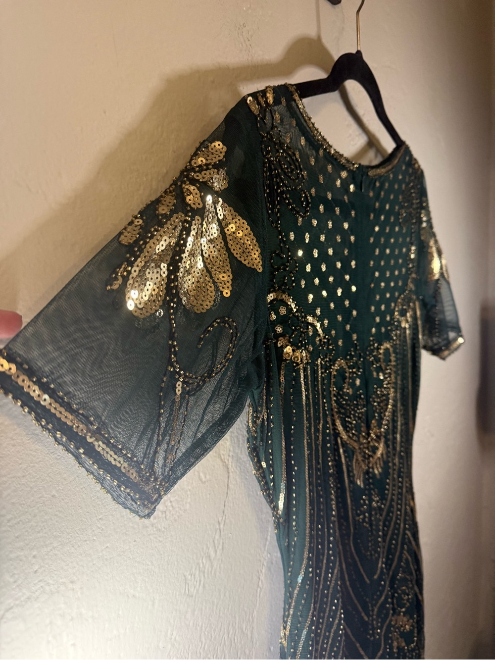 Babeyond Flapper Gatsby Fringe Sequin 1920s Dress Green - Picture 12 of 12